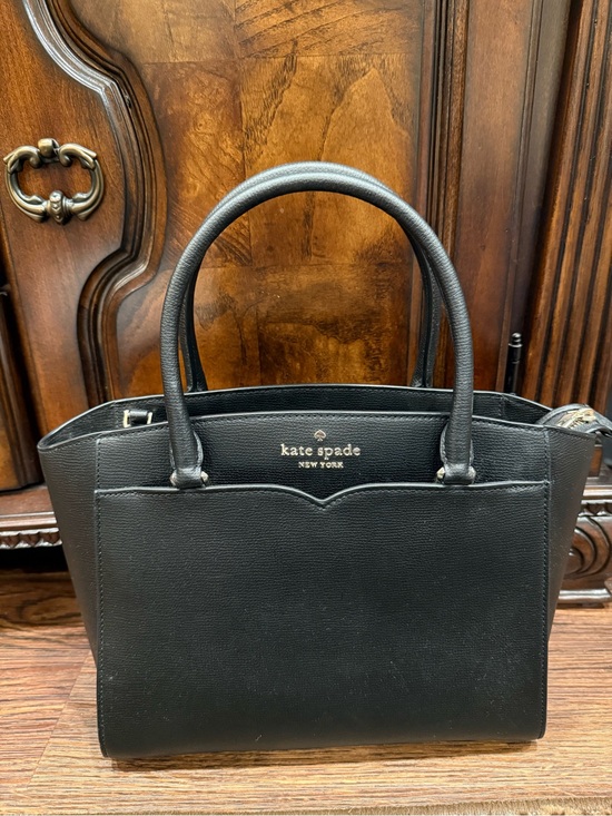 kate spade Handbags - kate spade Black Pebbled Leather Tote with Gold Logo
